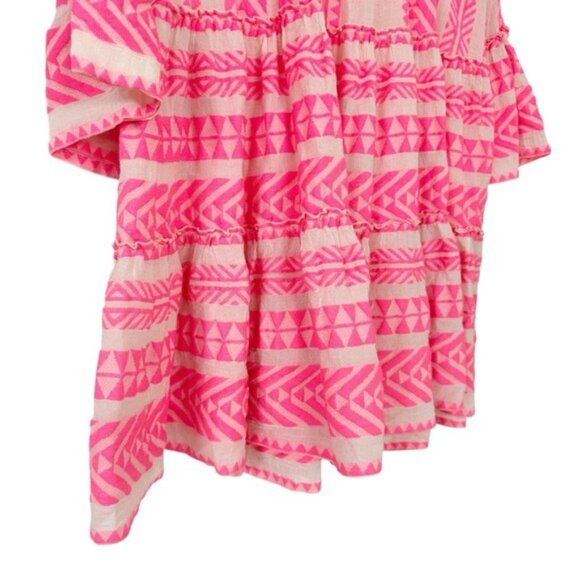 NWT Devotion Twins Ella Neon Pink White Swing Mini Dress Size S - Picture 5 of 11